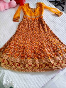 Embroidered Orange heavy gown