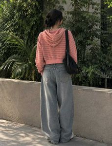 Cute Striped Cropped Hoodie