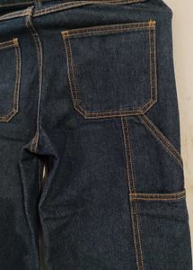 Dark Wash Wide Leg Cargo Jeans