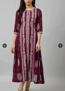 W Festival Elegant Purple Printed Kurta