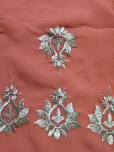 Elegant Embroidered Orange Saree
