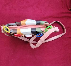 Color Block Chain Shoulder Bag