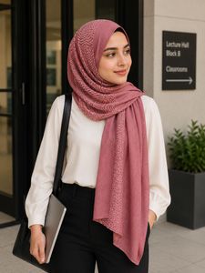Elegant Pink stole with White Border