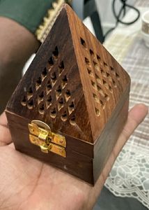 Pyramid Shape Wooden Incense Box