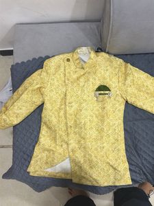 Stylish Yellow Brocade Nehru Jacket 6 to 8 years