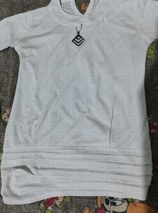Stylish White Top with Pendant Detail