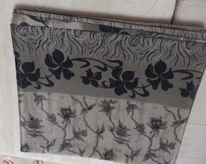 Elegant Grey Floral Saree