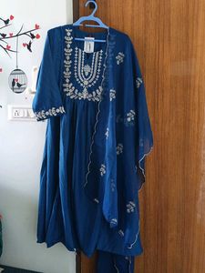 Elegant Blue Embroidered Kurta Set