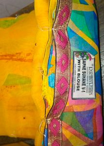 Colorful Geometric Print Saree