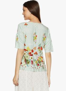 Light Green Floral Print Kurti