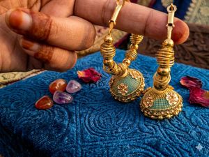 Elegant Gold Jhumka Hoop Earrings