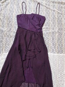 Elegant Purple High-Low Dress