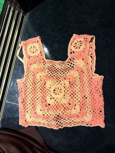 Crochet Lace-Up Tank Top