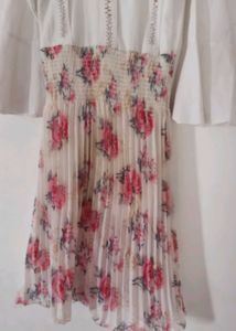 Floral Pleated Fit &amp; Flare Dress