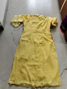 Beautiful Yellow Embroidered Kurta with plazzo and