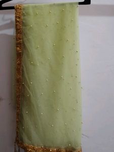 Green Banarsi Silk  Box Pleat Ethnic Skirt