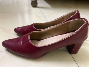 Maroon Pointed Toe Heels