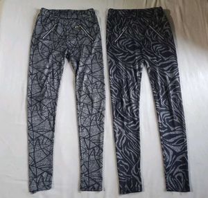 Stylish Patterned Leggings with Zippers
