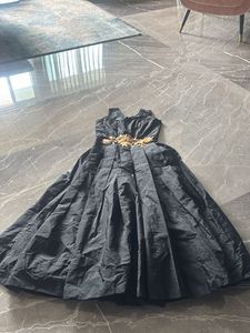 Elegant Black Embroidered Gown
