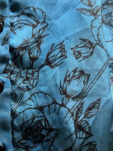 Blue Floral Print Button-Up Shirt