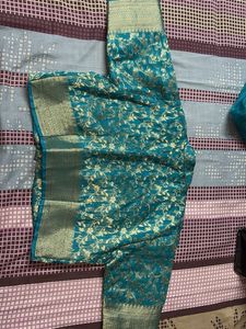Elegant Blue &amp; Gold Saree