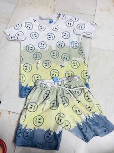 Cute Printed T-Shirt and Shorts Set