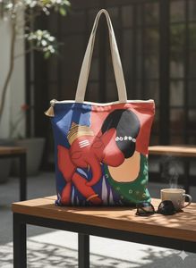 Handpainted tote bag