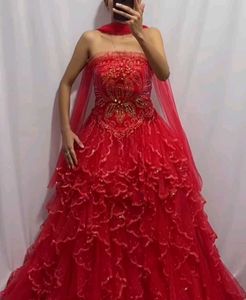 party ball gown Stunning Red Bridal