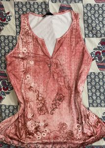 Vintage Floral Print Sleeveless Top