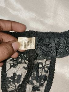 Elegant Black Lace Thong