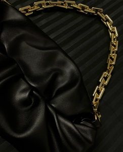 BLACK RUCHED CLOUD BAG