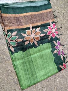Green Saree Floral Print with blous
