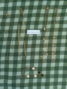 anti tarnish waterproof Gold necklace bracelet set