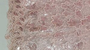 Pink Sequin Lace Fabric