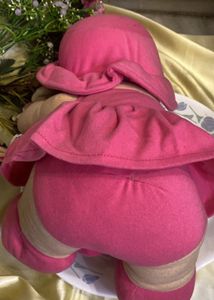 Adorable Pink Rag Doll with Curly Hair