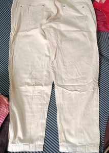 Cream/Beige Colour Jeans Pant
