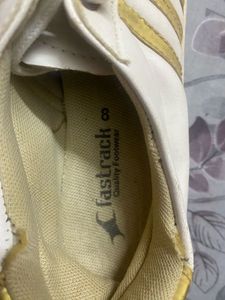 Fastrack White &amp; Gold Sneakers