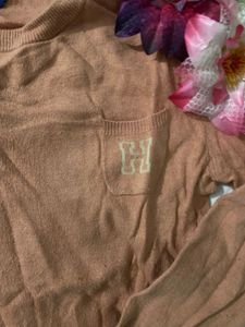 Human Woman Peach Knit Sweater