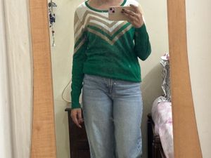 Sparkling Green Chevron Sweater