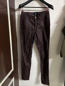 GAP Dark Burgundy Coated Skinny Jeans