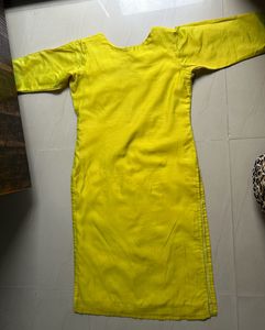 Vibrant Yellow Embroidered Kurta with Dupatta