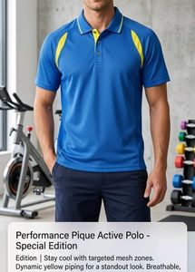 Men's Blue Performance Polo Shirt