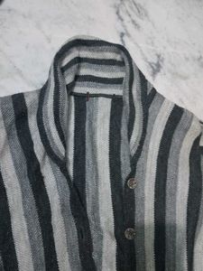 Striped Long Sleeve Button-Up sweater