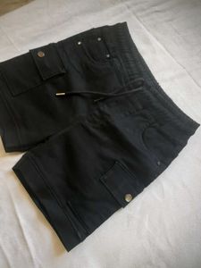 Women's Casual Black Cargo Shorts