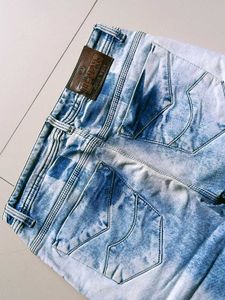 Stylish Ripped Acid Wash Jeans