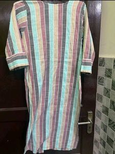 Striped Embroidered Kurta