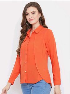 Vibe layered orange Shirt