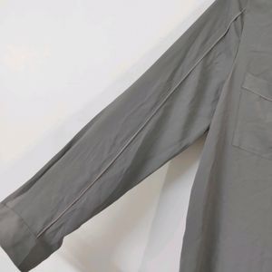 Korean Imported grey high low shirt top