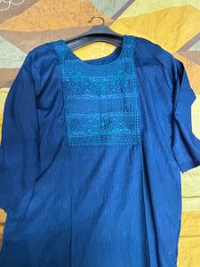 💙 ELEGANT DEEP BLUE EMBROIDERED KURTA 💙