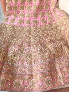 Pink &amp; Gold Embroidered Lehenga Choli